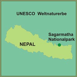 Sagarmatha Nationalpark auf der Karte