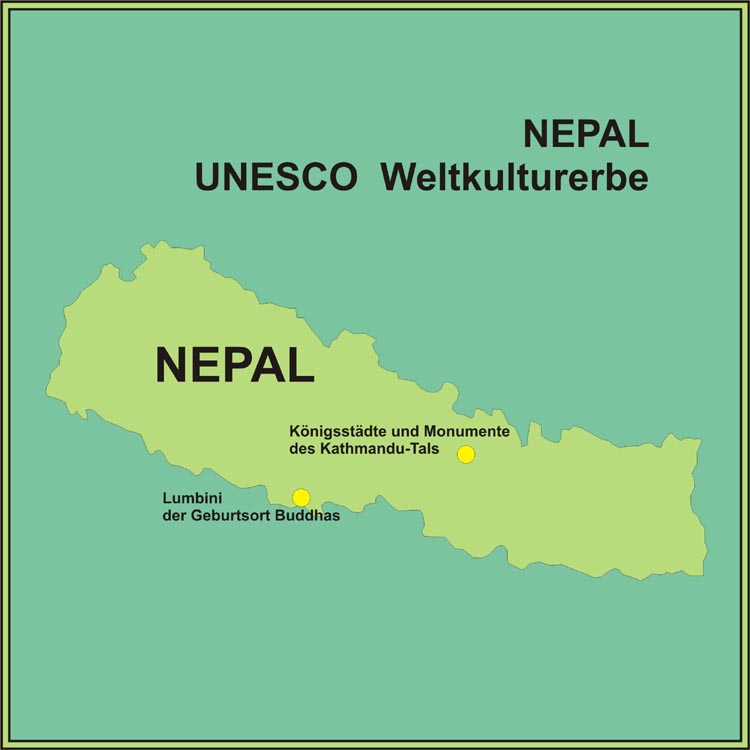 Karte des Weltkulturerbes in Nepal