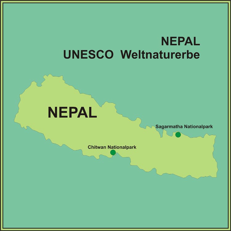 Karte des Weltnaturerbes Nepal