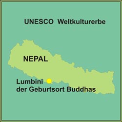 Lumbini auf der Karte